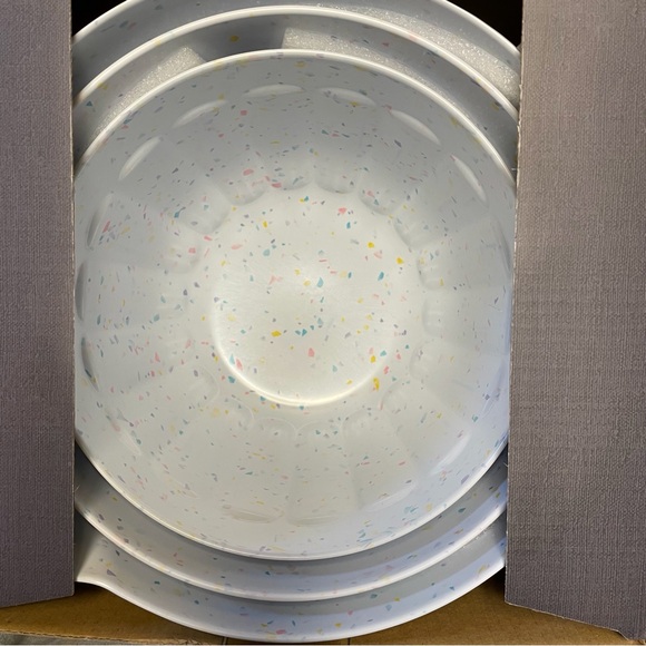 3 Melamine Mixing Bowl Set Nesting Market Square Lightweight NIB - Picture 4 of 6